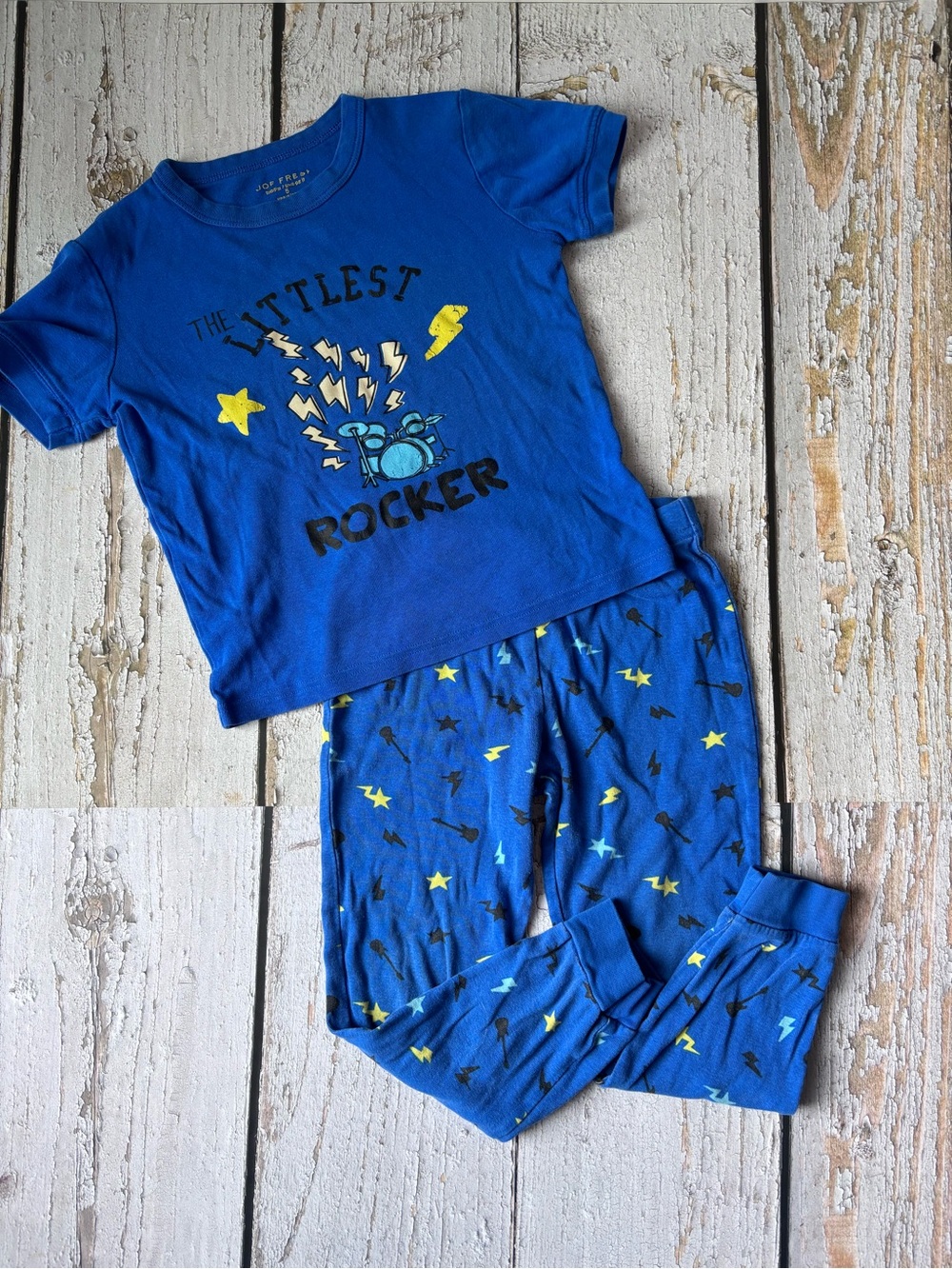 Joe Fresh Blue Kids "The Littlest Rocker" Pajama Set with Yellow Accents